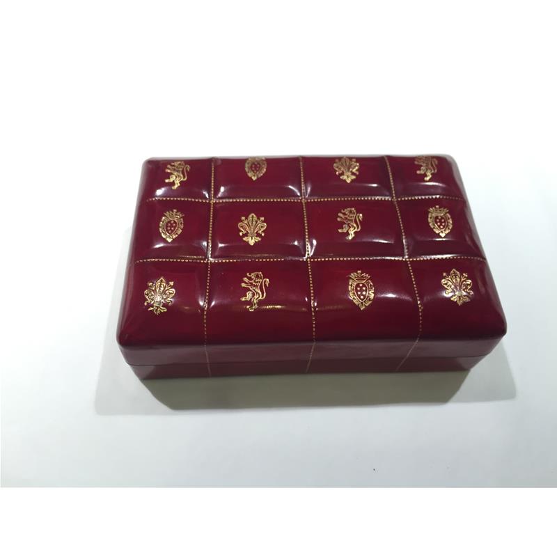 Box leather tray Florentine art.