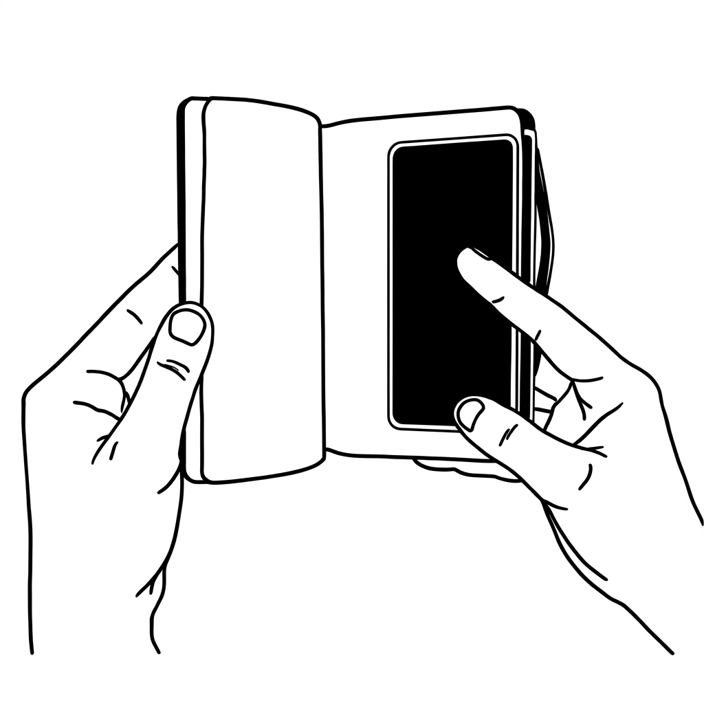 Illustrazione della linguetta utilizzata come segnalibro