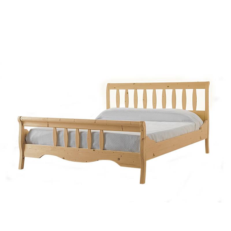 LETTO MATRIMONIALE A BARCA LEGNO MASSELLO COLORE MANDORLA
